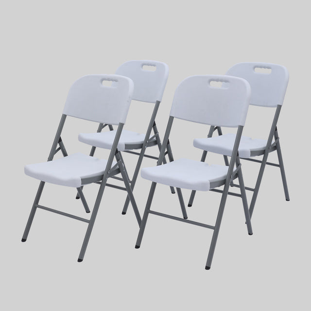 LAKHOW 53d Folding Chair, 4-Piece White Plastic Chair