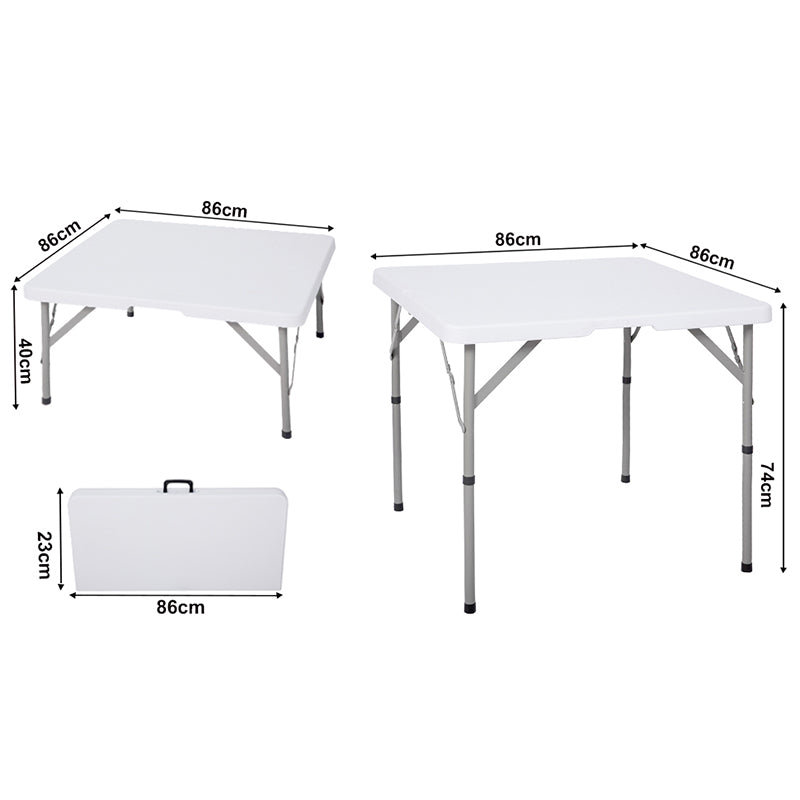 Lakhow Square Folding Card Table with Resin Top, Portable Fold